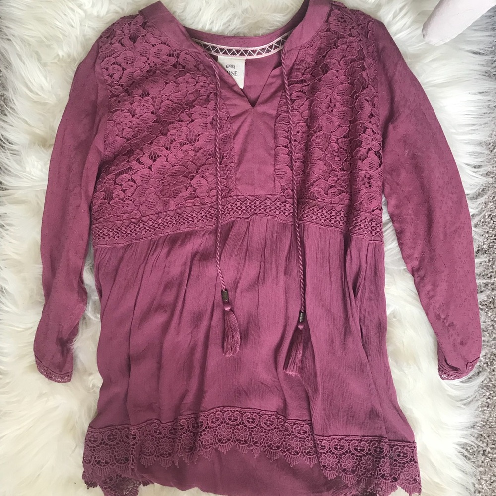 Burgundy Peasant Top